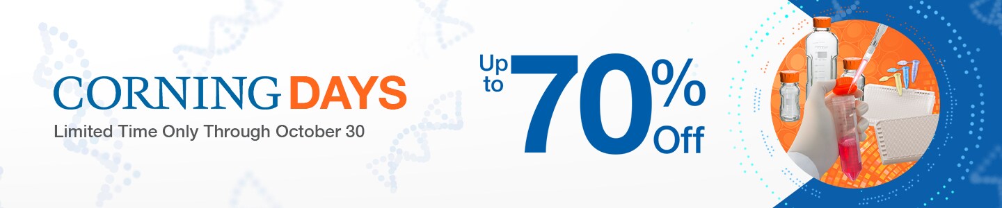Get Corning Days savings of up to 70% off labware and consumables through March 31.